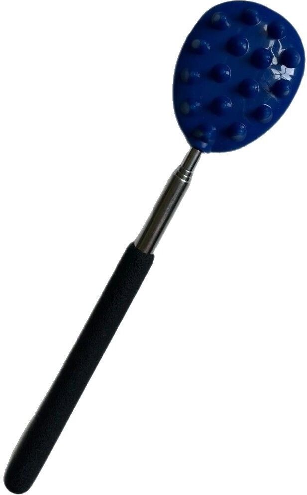 INF Ausziehbarer Kaktus-Rückenkratzer – Teleskopischer Kunststoff-Rückenmassager mit hautfreundlichen Spitzen und Blau