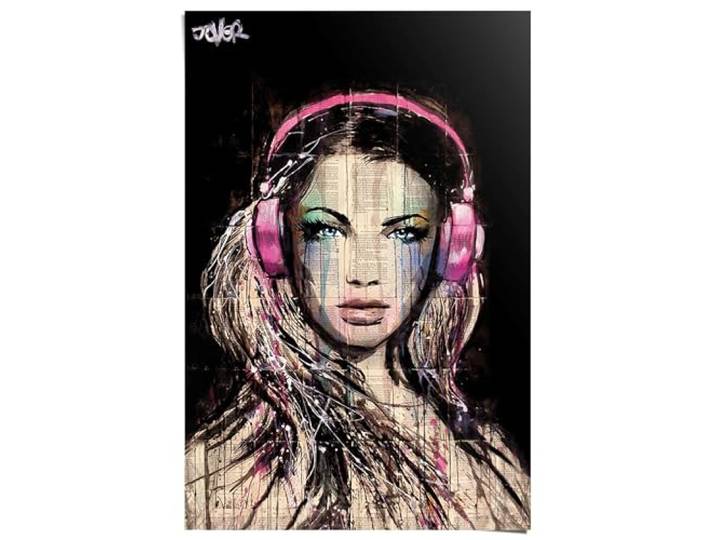 REINDERS Poster, DJ Girl, Schlafzimmer, Poster, Wanddeko, Room Decor, Bilderdruckpapier, Mehrfarbig, 91,5 x 61