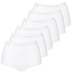 Sloggi Damen Slip Maxi, 6er Pack - Basic+, einfarbig Weiß / 58