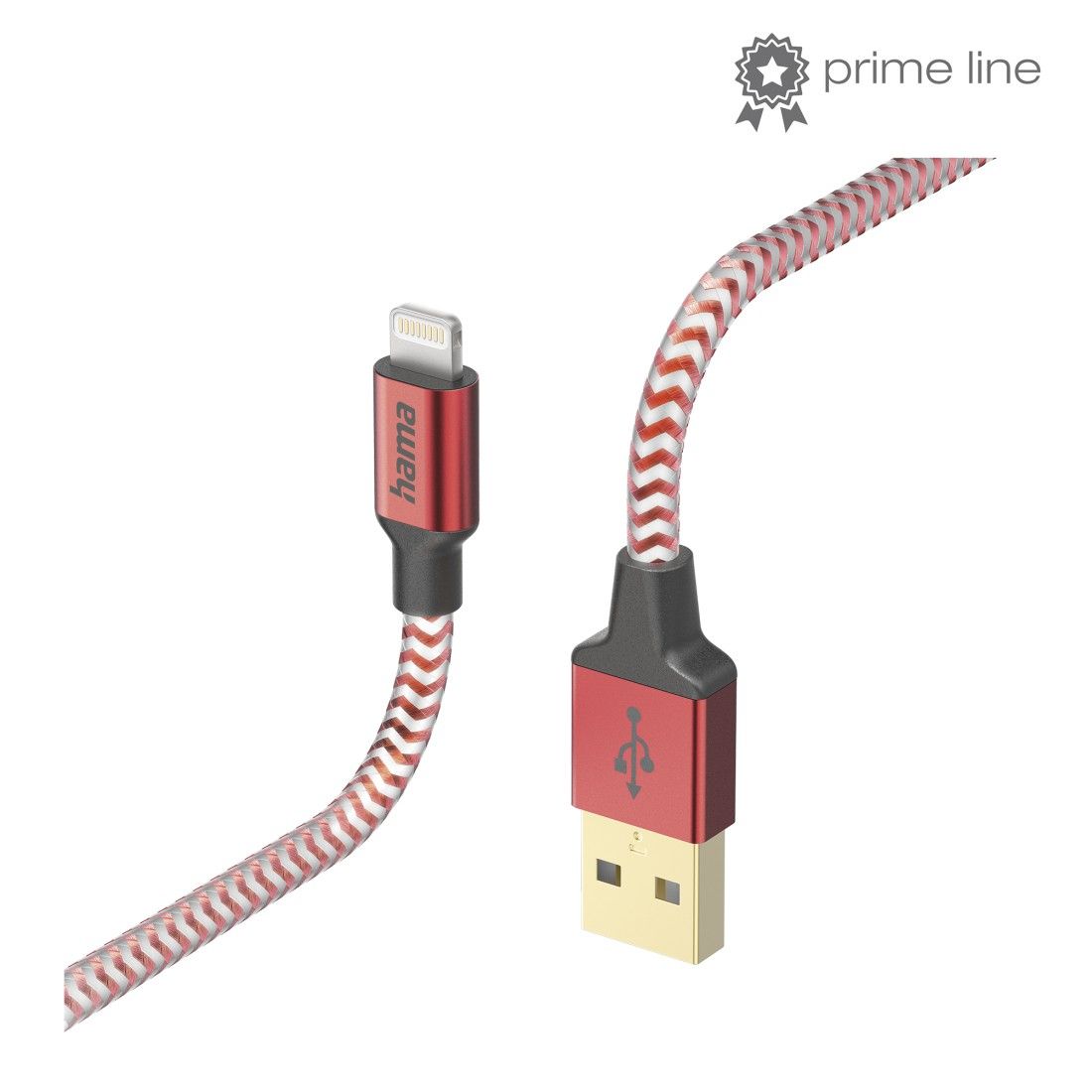 Hama Stecker Lightning auf USB A 1,5 m 201554 Reflective (Rot) 00201554