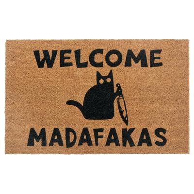 Fußmatte HANSE HOME "Mix Mats Kokos Welcome Madafakas, Türmatte", braun, B:75cm H:15mm L:45cm, Kokos, Teppiche, Fußmatte, Kokos, Schmutzfangmatte, Outdoor, Rutschfest, Innen, Kokosmatte, Flur