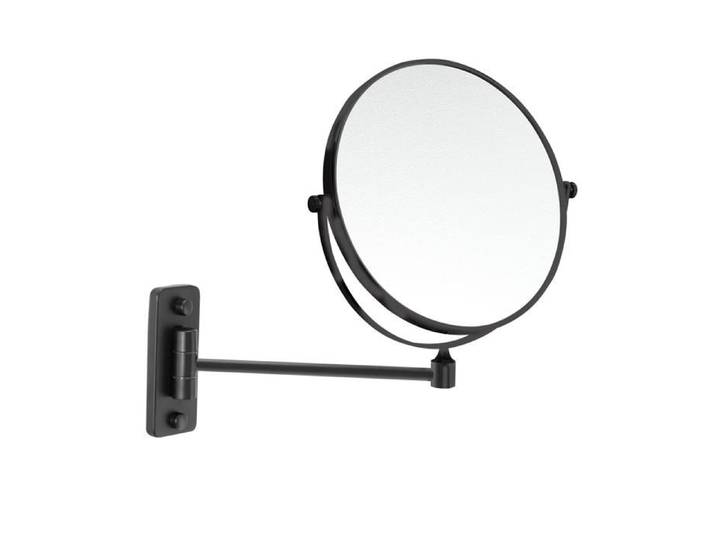 Miroir grossissant mural 3X à bras simple noir mat Mia