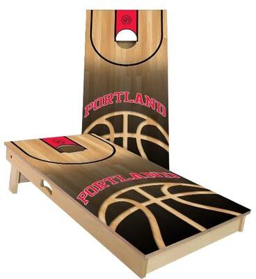 Skip's Garage Portland Basketball Outdoor Cornhole Board Set