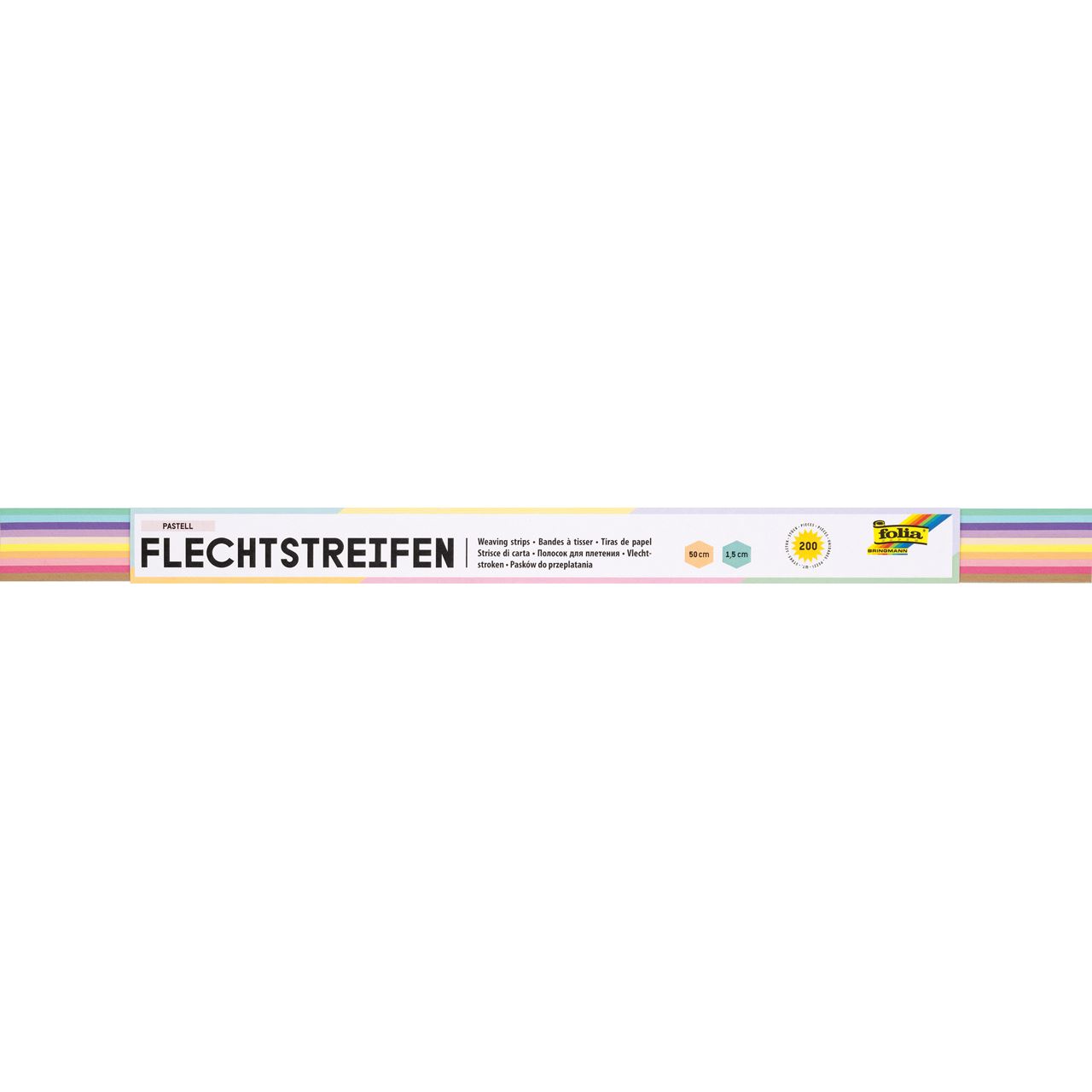 folia Bastelset Flechtstreifen farbsortiert 200 St. (70315)