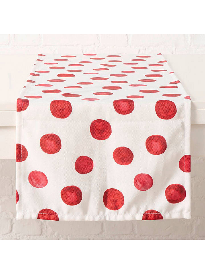 Boltze Tischläufer "Jingle" in Weiß/ Rot - (L)140 x (B)40 cm - onesize