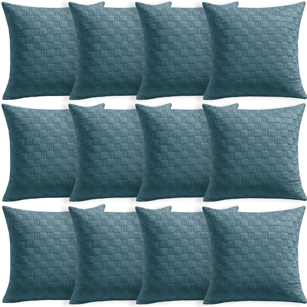 Aspire Homeware Embossed Square Velvet Cushion Covers TEAL 45cm H X 45cm W X 19cm D