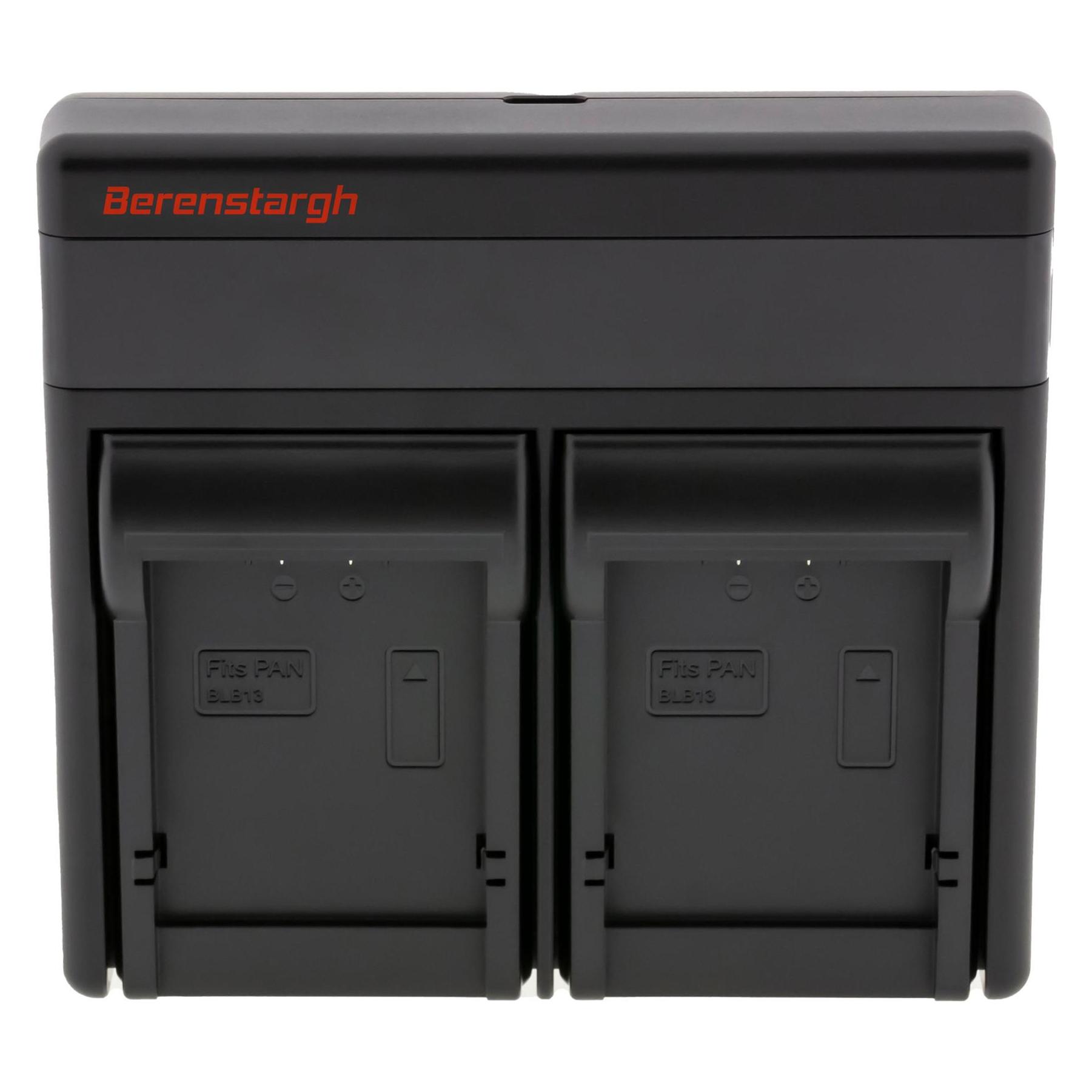 Berenstargh Dual PD Hyper Ladegerät f. Panasonic BLB13 USB-C in/out Powerbankfunktion (Kamera Akku Ladegerät) (61064527)