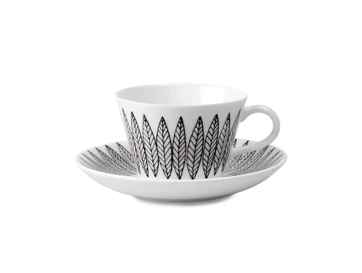 Gustavsbergs Porslinsfabrik Ensemble tasse à café Svart Salix cône Tasse à café + soucoupe