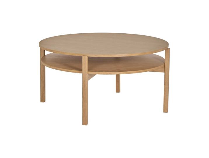 1898 Table basse Lid Chêne pigmenté blanc, Ø90 cm