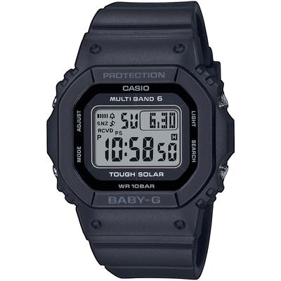Funkchronograph CASIO BABY-G, schwarz (schwarz, grau, schwarz), Armbanduhren, Damen, schwarz, Armbanduhr, Digitaluhr, Solaruhr, Damenuhr