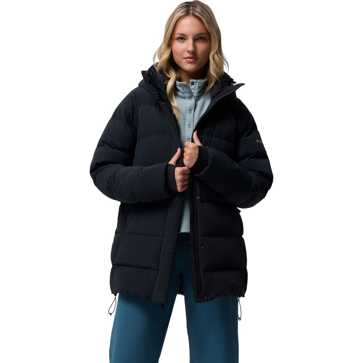 Columbia Women's Amaze Puff Mid Hooded Down Jacket black (010) XL 213370-2133703-010-XL