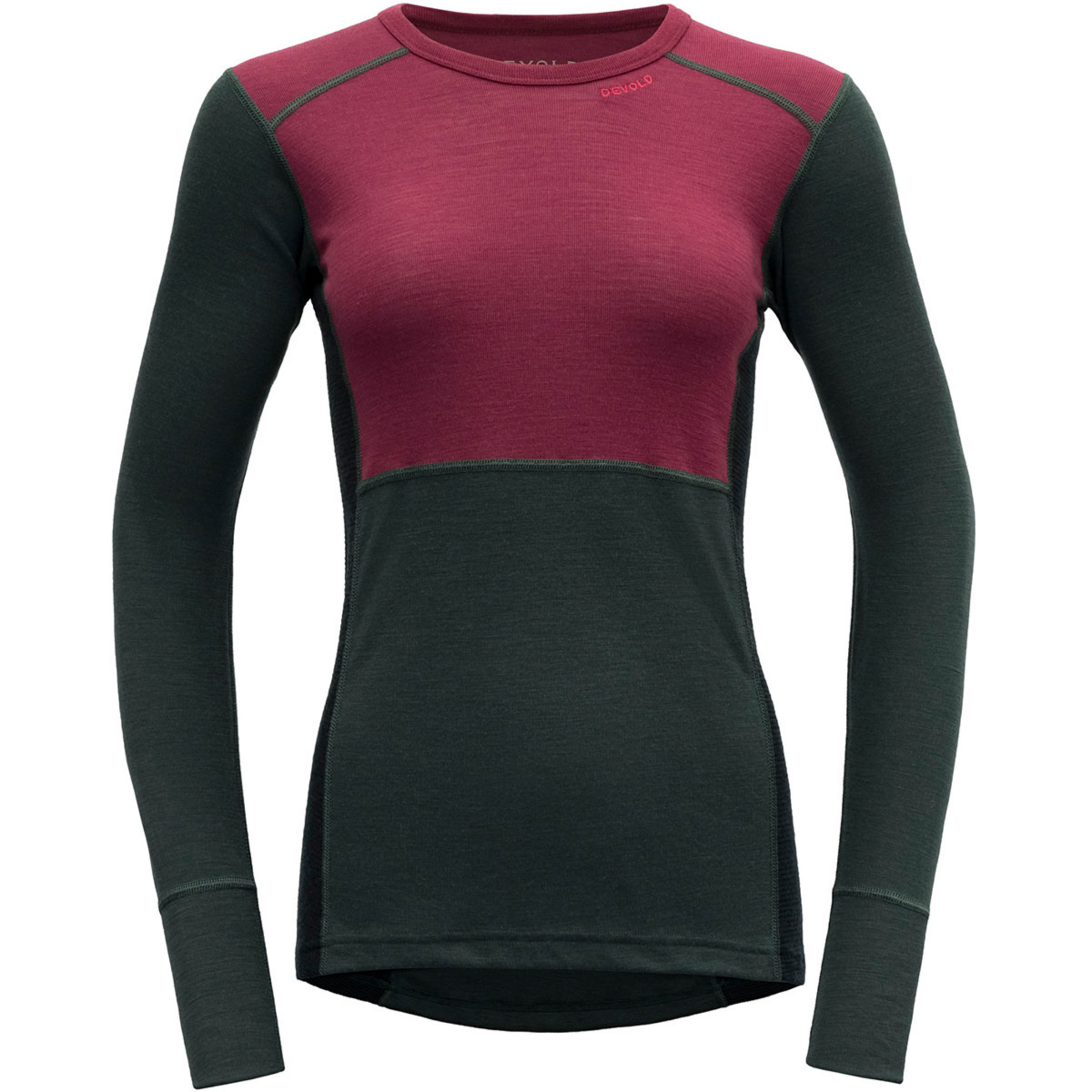 Devold Lauparen Merino 190 Damen Langarm Unterhemden rot Größe M Camping Hautfreundlich Merinowolle