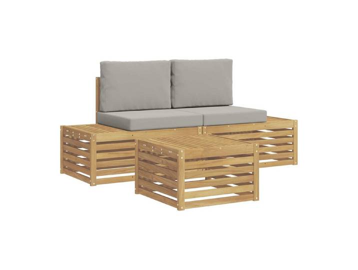 vidaXL Sofaelement Outdoor-Sofagarnitur 4 Stück (3 St)