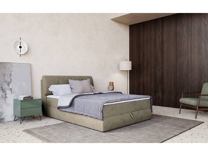 Boxbett Crassier 90 x 200cm Microfaser Senga Beige