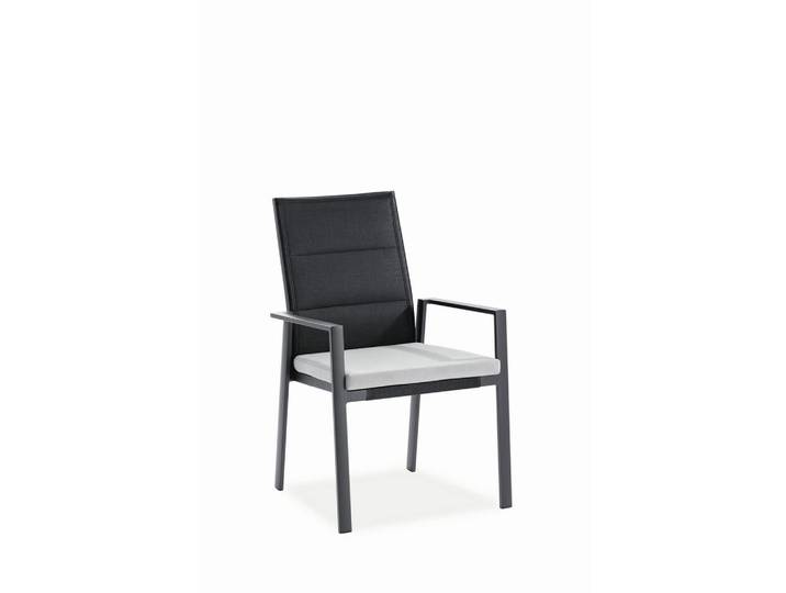 Niehoff Garden Gartenstuhl, Anthrazit, Schwarz, Metall, Textil, eckig, 62x96x61 cm, Typenauswahl, stapelbar, wetterfest, wetterbeständig, inklusive Armlehnen, Gartenmöbel, Gartenstühle, Gartensessel