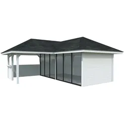 Palmako Pavillon Bianca 24,9 m2 Set 222 Slide Lackierung in weiß