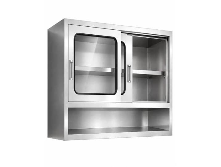 Gtzly Küchen-Wandschrank, Wandaufbewahrungsschrank und Vorratsorganizer Schiebetür aus gehärtetem Glas, Edelstahl 304, Verstellbarer Einlegeboden für Geschirr, Gewürze, Wein, Esszimmer(31in/80cm)