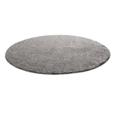 Teppich HOMIE LIVING "Flavio", grau (hellgrau), B:120cm H:30mm L:120cm Ø:120cm, Polypropylen, Teppiche, Teppich, Hochflor, gewebt, weich, uni, Wohnzimmer, Schlafzimmer, waschbar