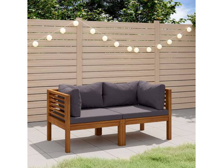 vidaXL 2-Sitzer-Gartensofa mit Kissen Massivholz Akazie