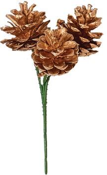 Worth Imports "3"" Gold Pine Cone Pick x 3, Set of 12 - 8"