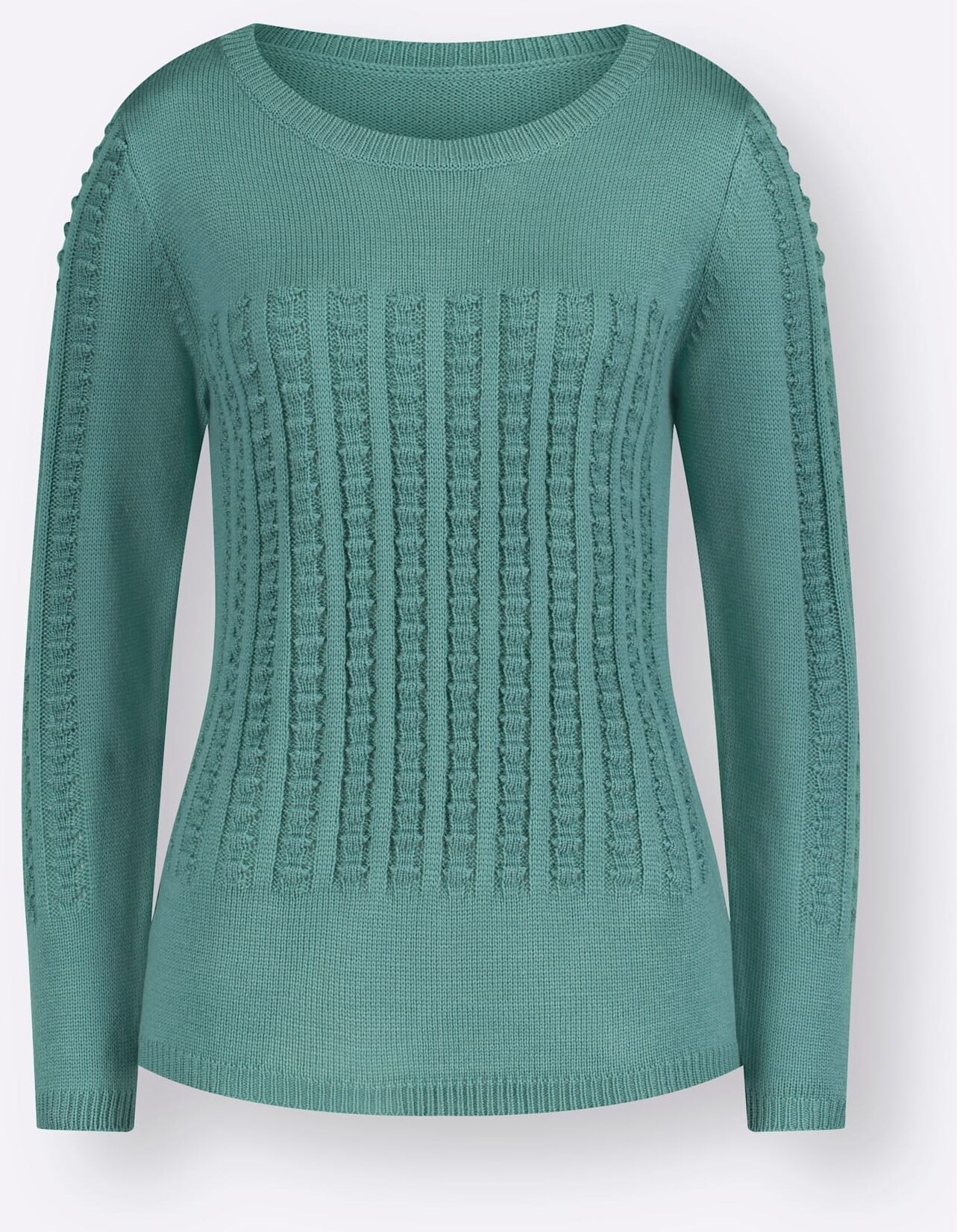 Strickpullover CLASSIC BASICS "Pullover", Damen, Gr. 52, grün (salbei), 100% Polyacryl, unifarben, Pullover Strickpullover salbei 52