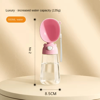 Inspire Essentials Portable Dog Water Bottle With Food Dispenser Travel Pet Bowl pink Feed Water