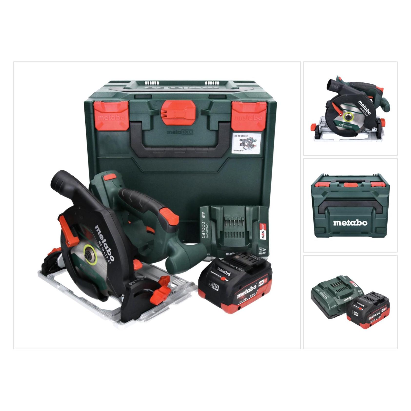 Metabo KS 18 LTX 57 Akku Handkreissäge 18V 165x20mm + 1x Akku 8,0Ah + Ladegerät + MetaLoc (KS 18 LTX 57)
