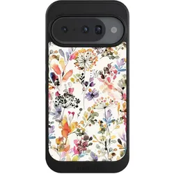 Nivocase Hülle für Google Pixel 10 Handyhülle NIVOcore Case Schwarz Blume Muster Pastell (Google Pixel 10), Smartphone Hülle, Schwarz
