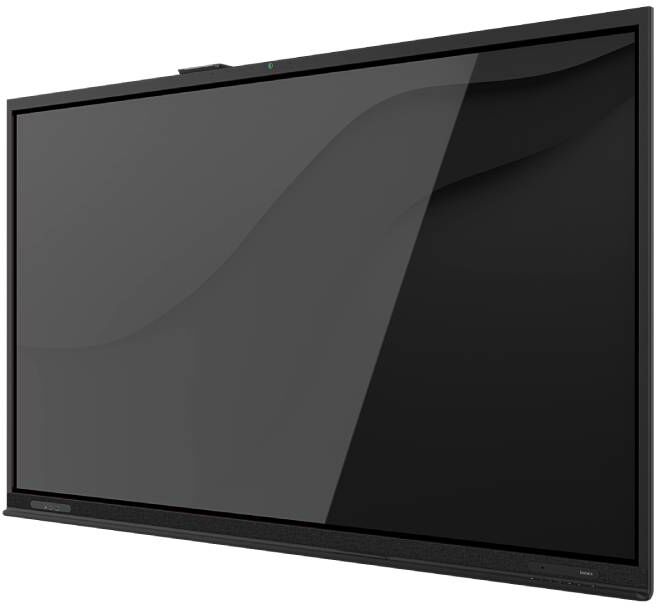 Innex CT75 Écran tactile 4K tout-en-un 75'' pour réunions hybrides, avec caméra IA, micros intégrés et partage sans fil sécurisé.