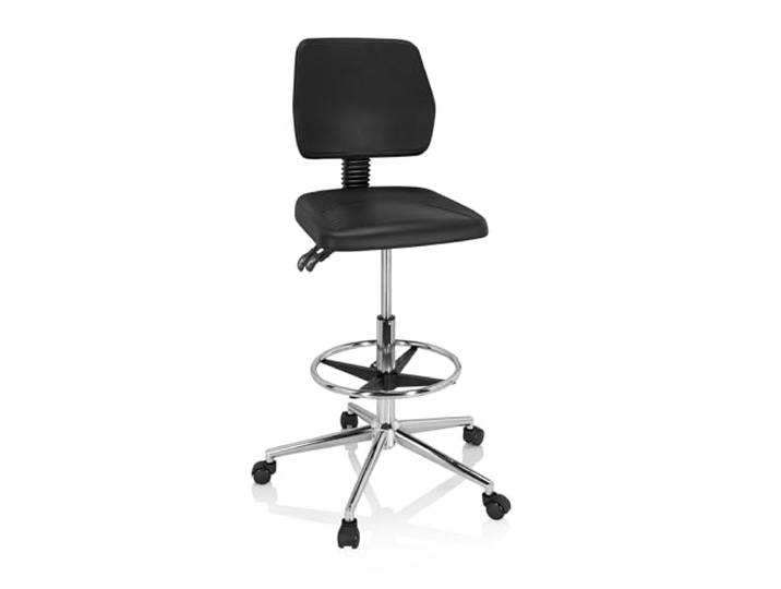 hjh OFFICE 830102 Tabouret de Travail Top Work 11 Siège réglable en Position très Haute\, Mousse Rigide\, Noir