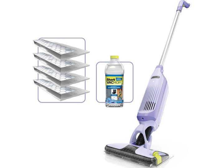 SHARK Akku-Wischmopp VM200EUPL Shark VacMop 2-in-1 kabelloser Staubsauger und Sprühmopp , lila, B:24,1cm H:121,69cm T:13,69cm, Akkusauger, für Hartböden, Akku-Wischmopp