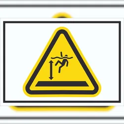 HB-Druck Schild Warnung tiefes Wasser Symbol A2 (420x594mm)