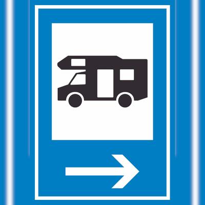 HB-Druck Campingplatz Wohnmobil Schild mit Pfeil rechts A1 (594x841mm)