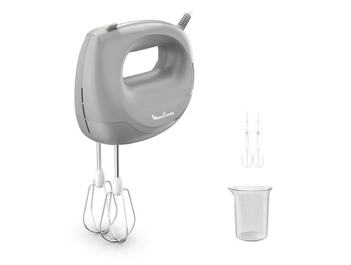 Moulinex - Batteur Easy Max 5 Vitesses Gris - Mixer cuisine - 300w Mixer cuisine pour monter blancs en neige - Réaliser des sauces maison - Fouetter des crèmes - Design compact et ergonomique