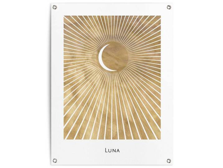 Poster REINDERS Mond , gold (farbe bild(er): gold), B:60cm H:80cm T:0,1cm, Leinwand, Bilder, Poster, Outdoor für Garten oder Balkon