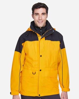 North End 88006 Men's 3-in-1 Two-Tone Parka Jacket in Sun Ray size XL
