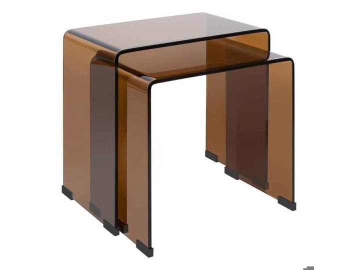 lot de 2 tables gigognes rectangulaires Lénia ambre - Atmosphera Créateur d'intérieur