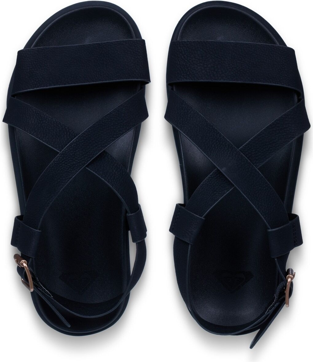 Sandale ROXY "Zaho Crossed", Damen, Gr. 8,5(39), schwarz, Obermaterial: 95% synthetisches PU/5% Metall, Futter: 100% synthetisches PU, Laufsohle: 100% EVA., Schuhe Sandale