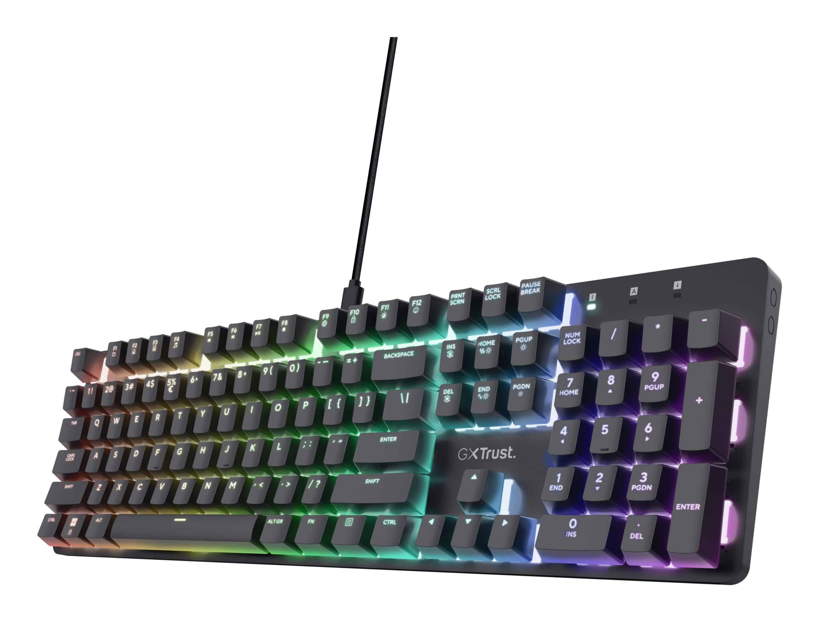 Trust GXT871 Zora RGB-LED Gaming Tastatur USB (Schwarz) 25678