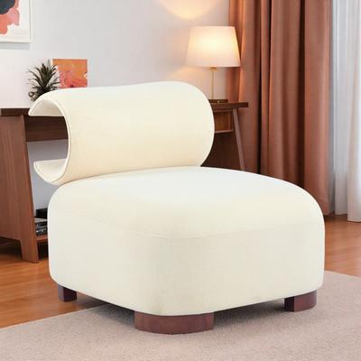 "35.12"" Polyester Modern Accent Chair with Pet-Friendly Design and 330 lbs Weight Capacity and Curved Backrest"