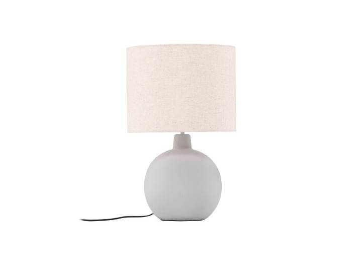 Tischlampe „Lelin“ – Eleganter Betonsockel mit leichtem Leinenschirm - Grau - Luxusbetten24