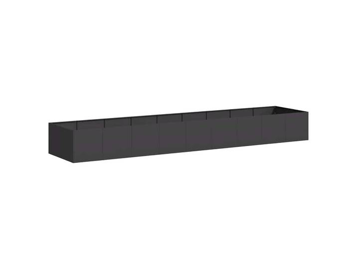 vidaXL Pflanzkübel Schwarz 360/80/40 Cm Stahl, Metall, 360x40x80 cm, Gartenzubehör, Hochbeete