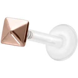 PTFE Labret mit Innengewinde + Titan-Aufsatz PYRAMIDE