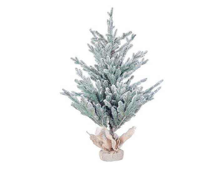 Künstlicher Weihnachtsbaum mit Schnee bestreut im Jutesack 90 cm grün Ringrose