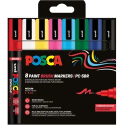 Posca, Marker, - Brush PC-5BR set, 8 pcs (401676) (8x)