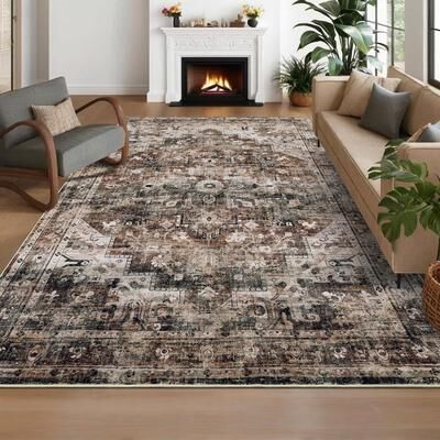 Garvee Vintage Medallion Print Area Rug