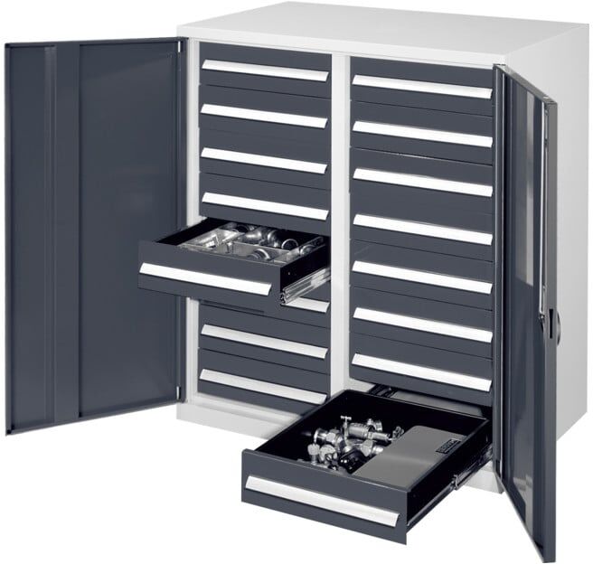 Kappes Schwerlastbeistellschrank Mod. 72 RAL 7035/7016 Vollblechtüren mit Ausstattung (1472.03.1024)