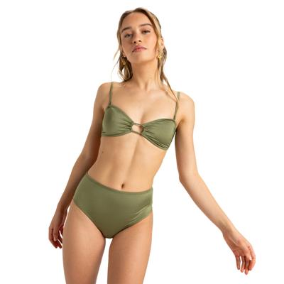 Bikini-Hose ROXY "Brilho", Damen, Gr. L, grün (loden grün), Obermaterial: 82% Nylon, 18% Elasthan., Badehosen Bikini-Hose