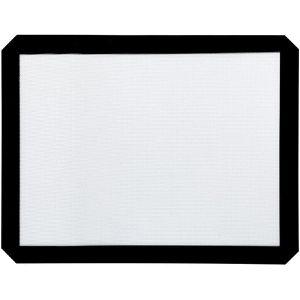 pandoo Backmatte aus Silikon, weiß / schwarz, backofenfest, antihaftend, 42 x 32 cm