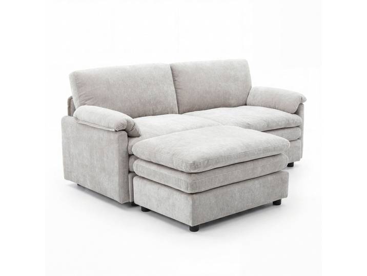 Wohnlandschaft Alessia Chenille Grau